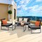 Outdoor 4-Piece Rattan Patio Seat Set with Comfortable Cushions